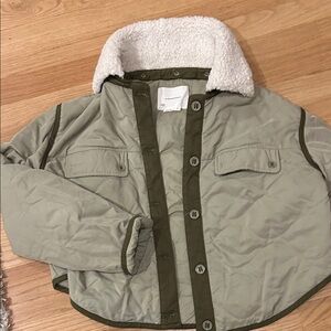 Anthropologie Olive Green Quilted Jacket